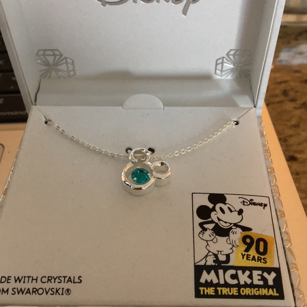 NIB Disney 90 Anniversary Mickey Pendant Turquoise